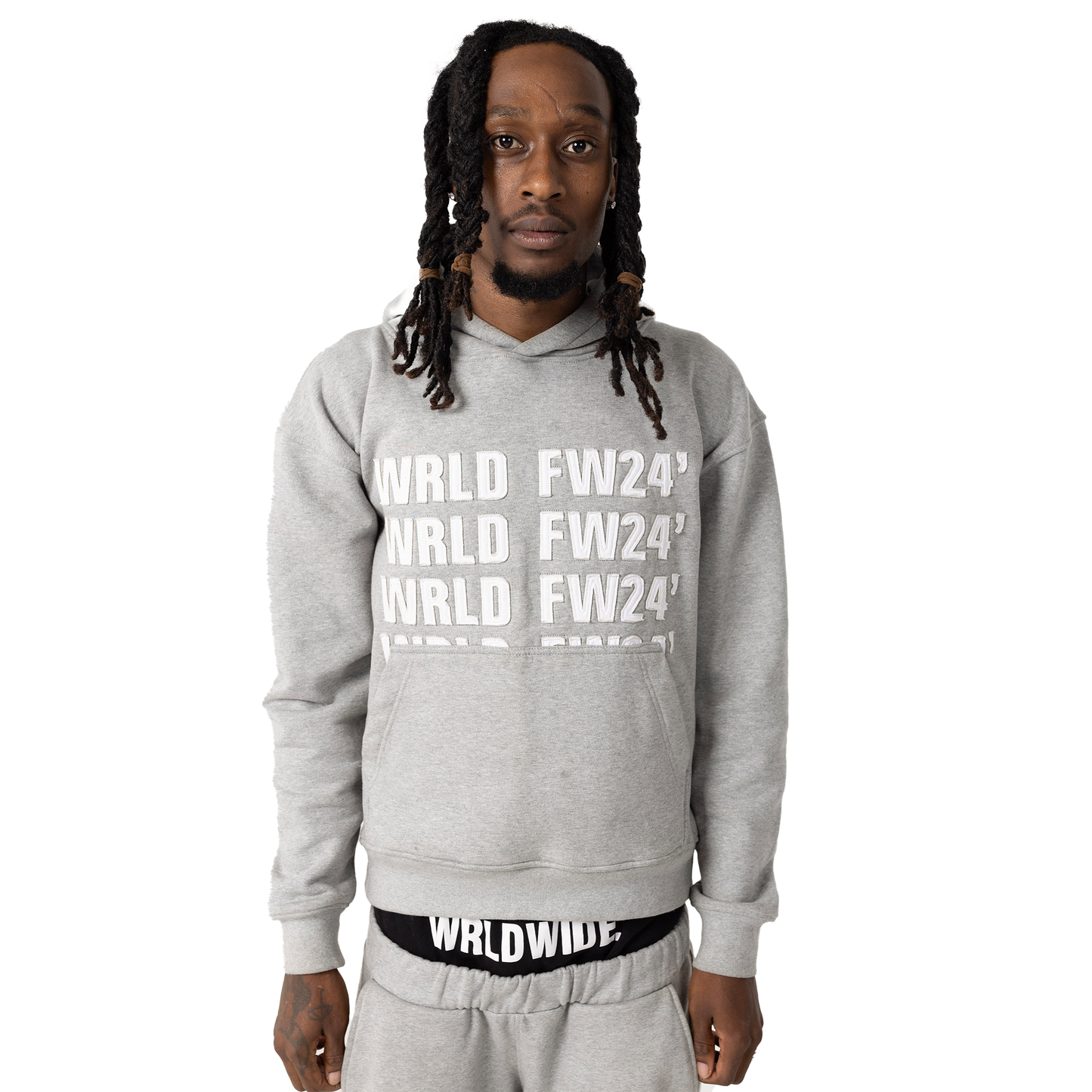 "WRLDWIDE" Hoodie Grey