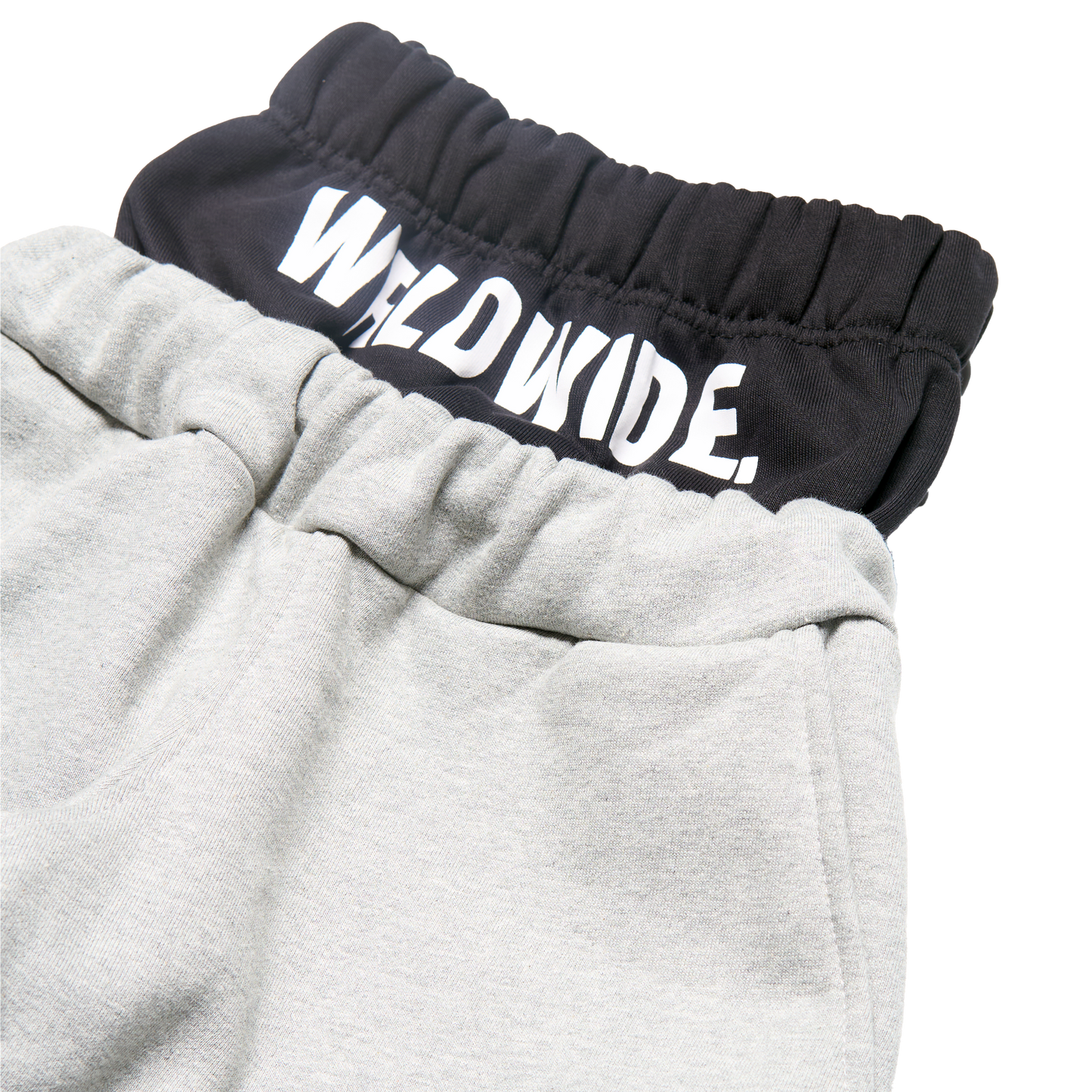 "WRLDWIDE" Double Waist Sweats Grey