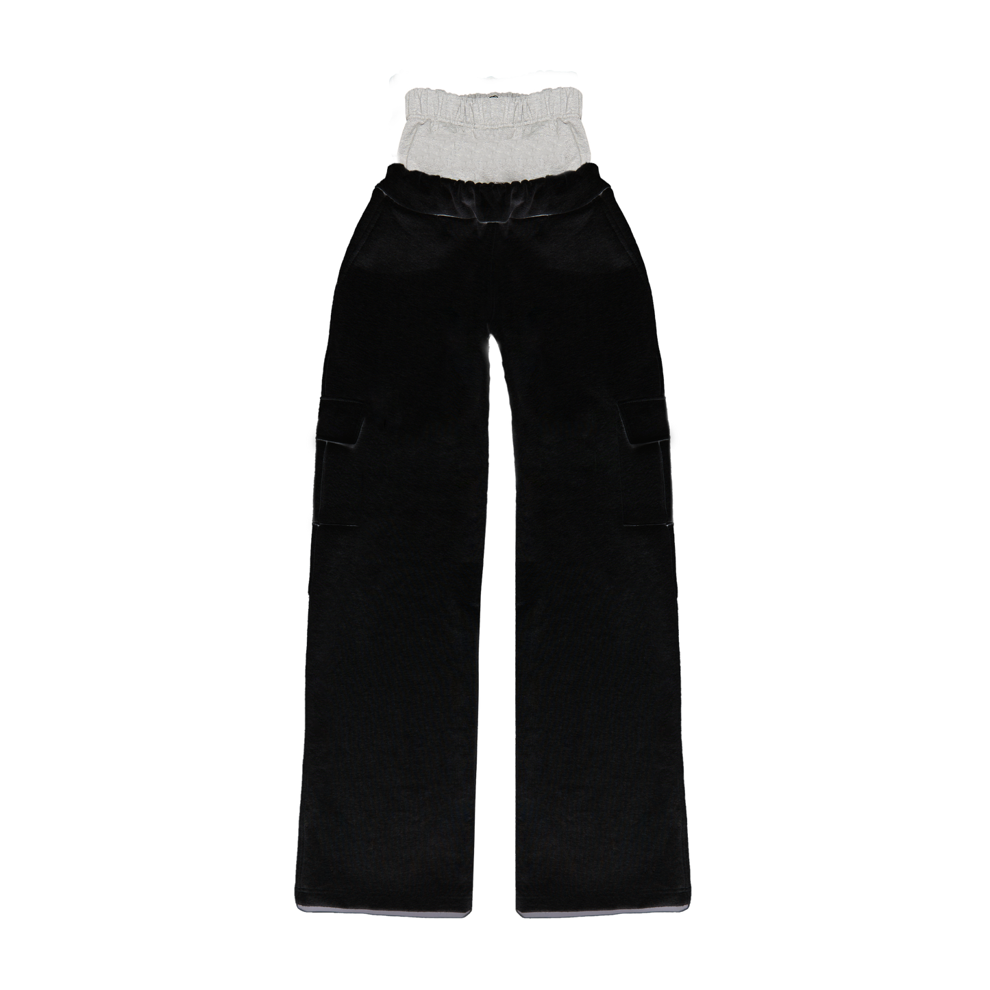 "WRLDWIDE" Double Waist Sweats Black/Grey