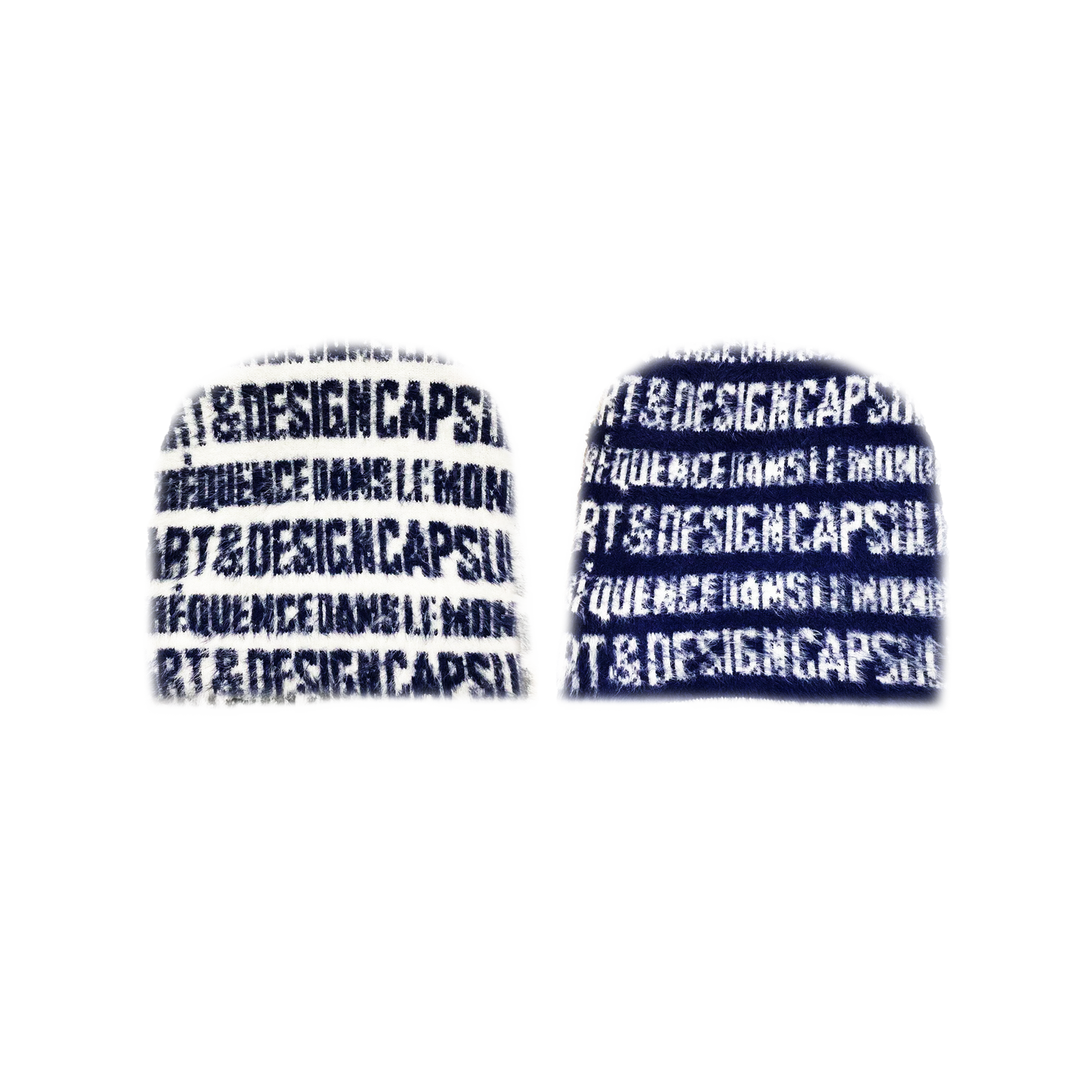 “ART & DESIGN” Reversible Mohair Skully Navy