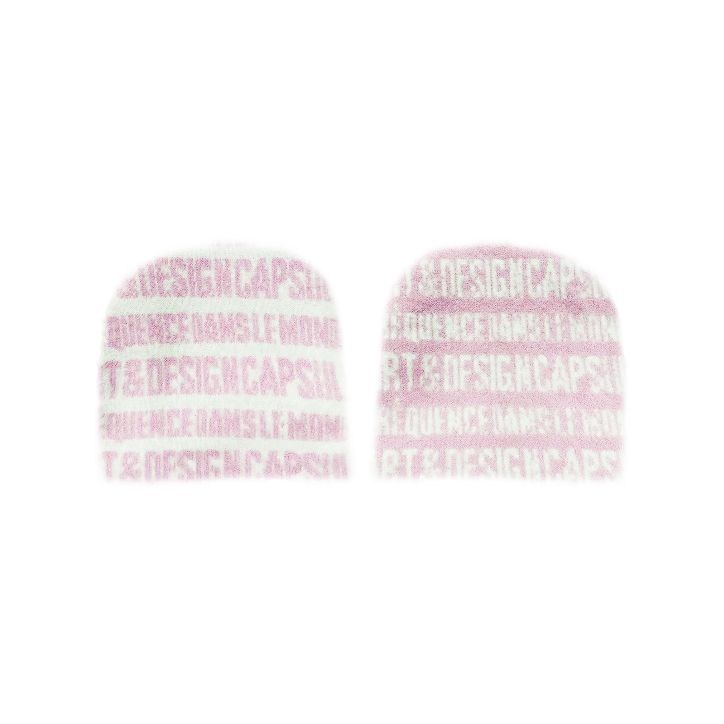 “ART & DESIGN” Reversible Mohair Skully Pink