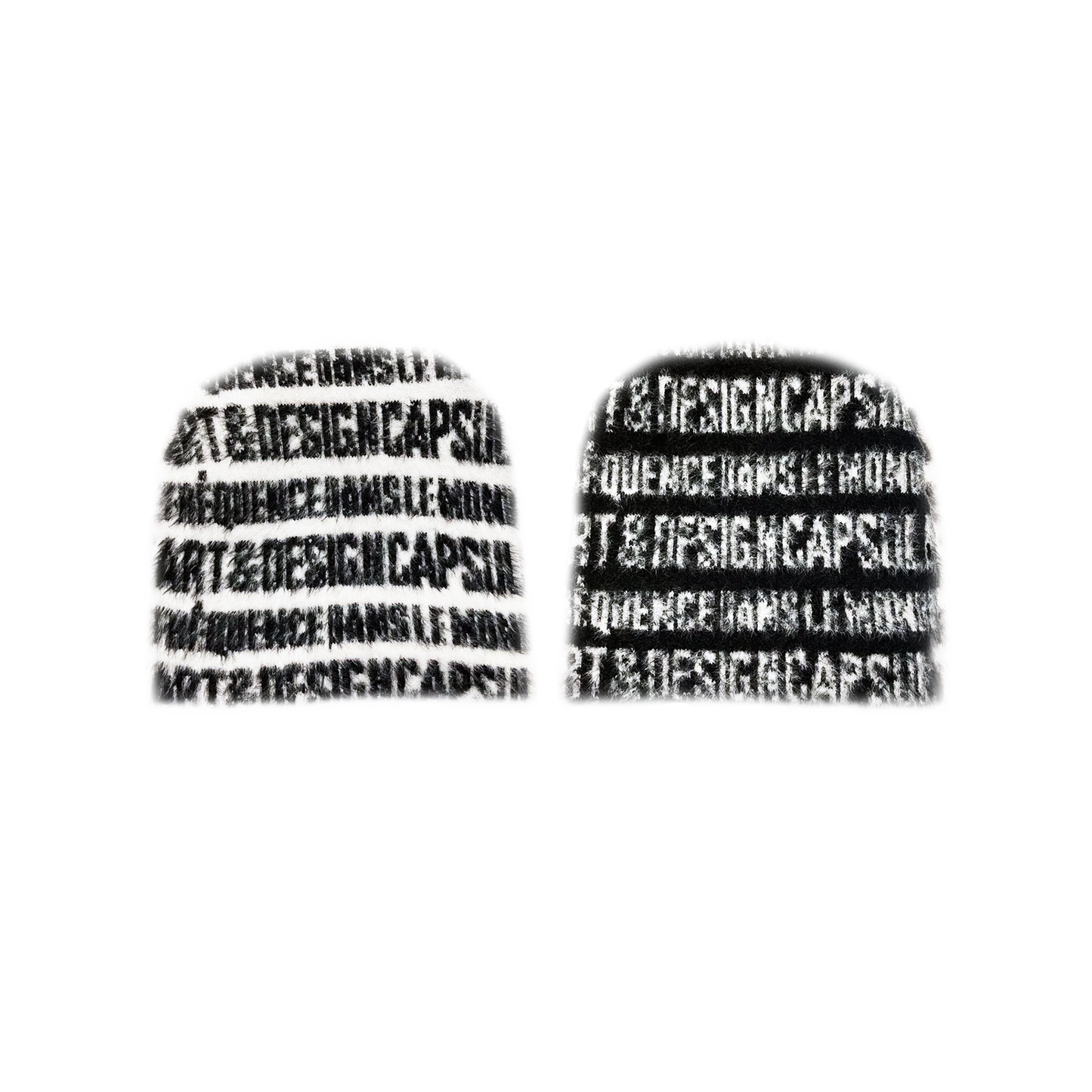 “ART & DESIGN” Reversible Mohair Skully Black