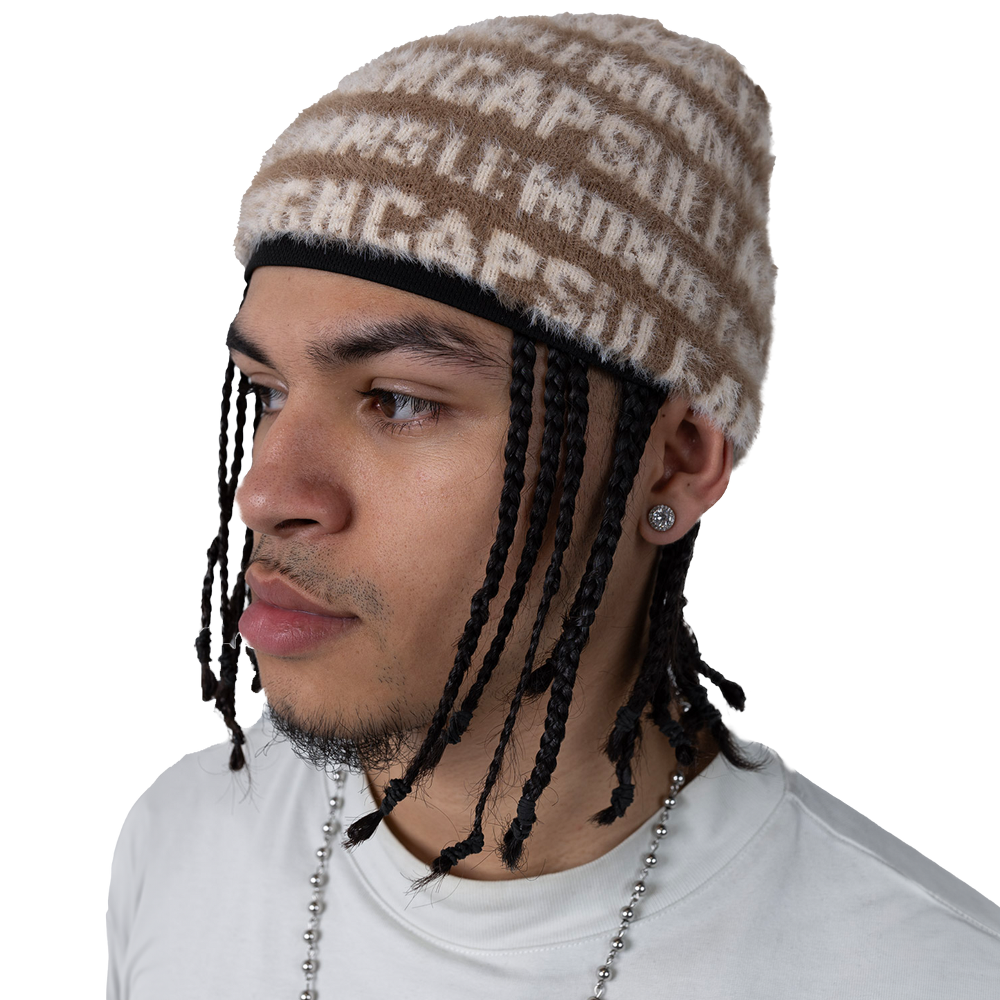 “ART & DESIGN” Reversible Mohair Skully Cream