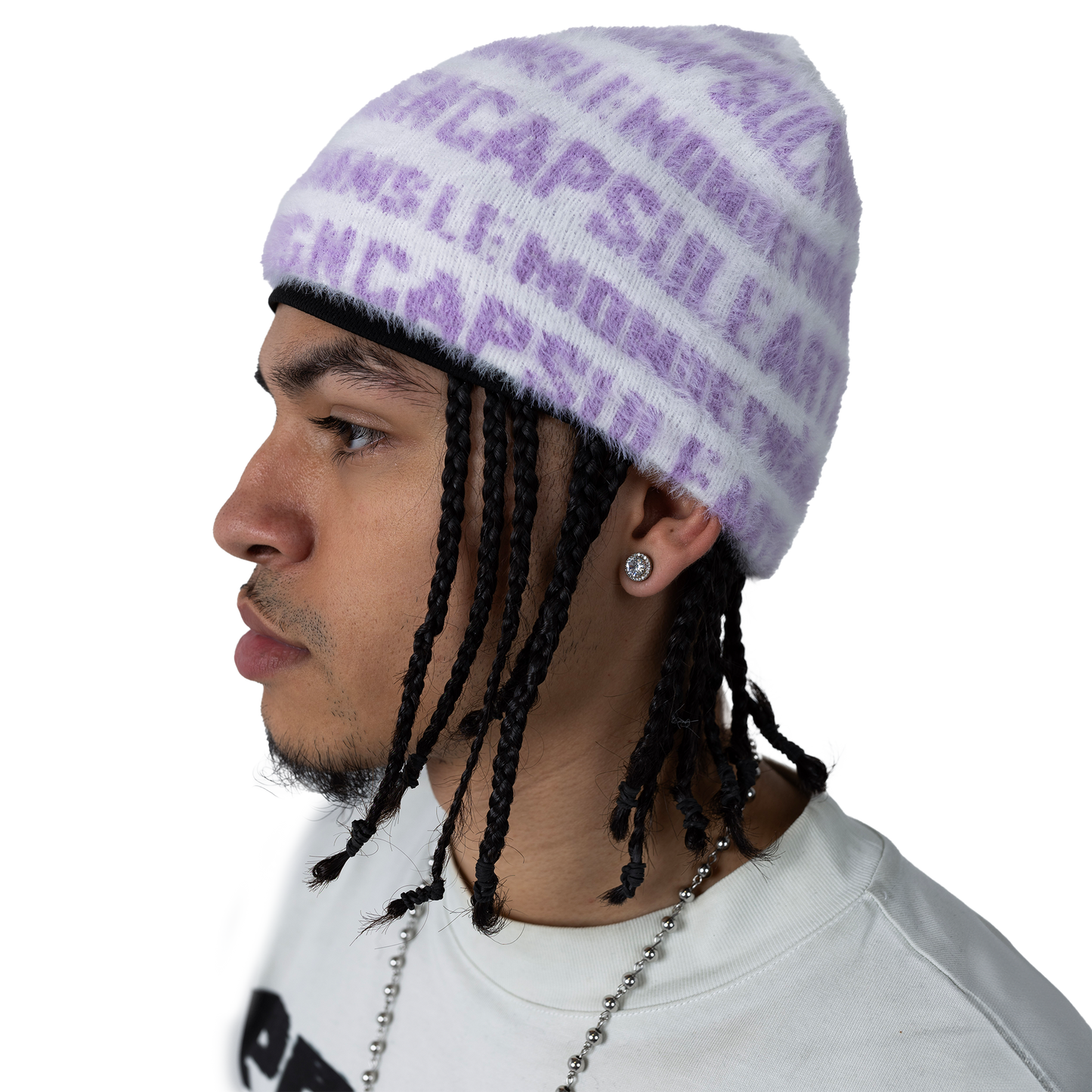 “ART & DESIGN” Reversible Mohair Skully Lavender