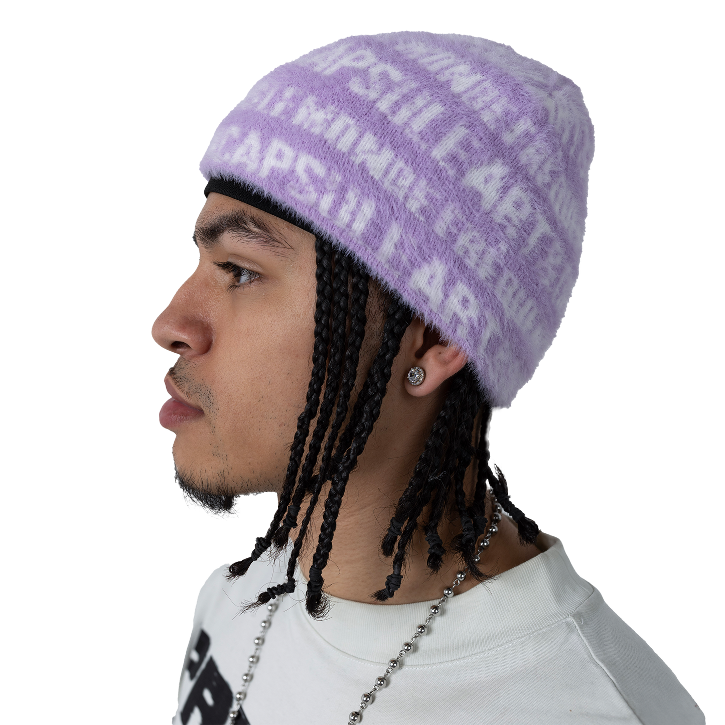 “ART & DESIGN” Reversible Mohair Skully Lavender