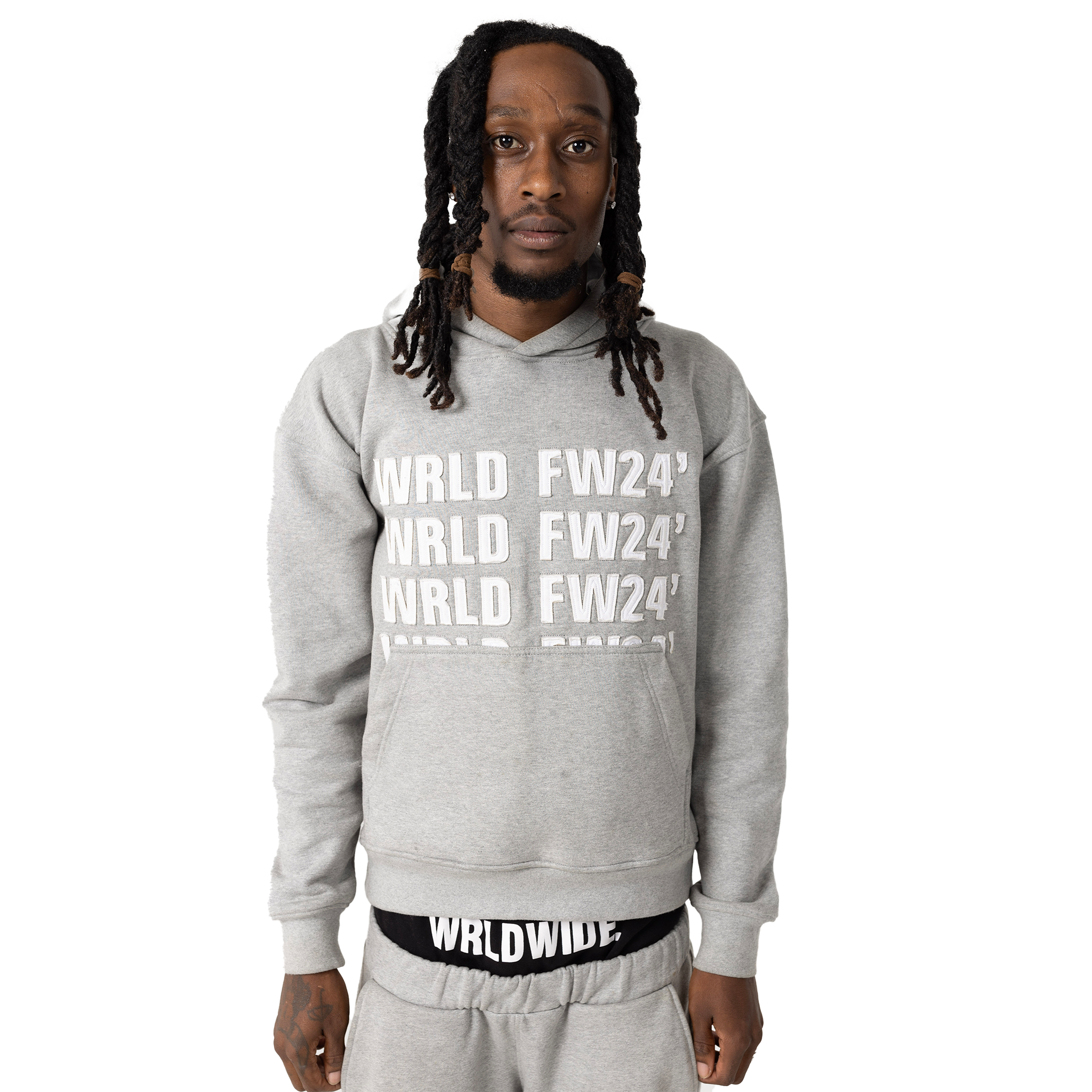 "WRLDWIDE" Hoodie Grey