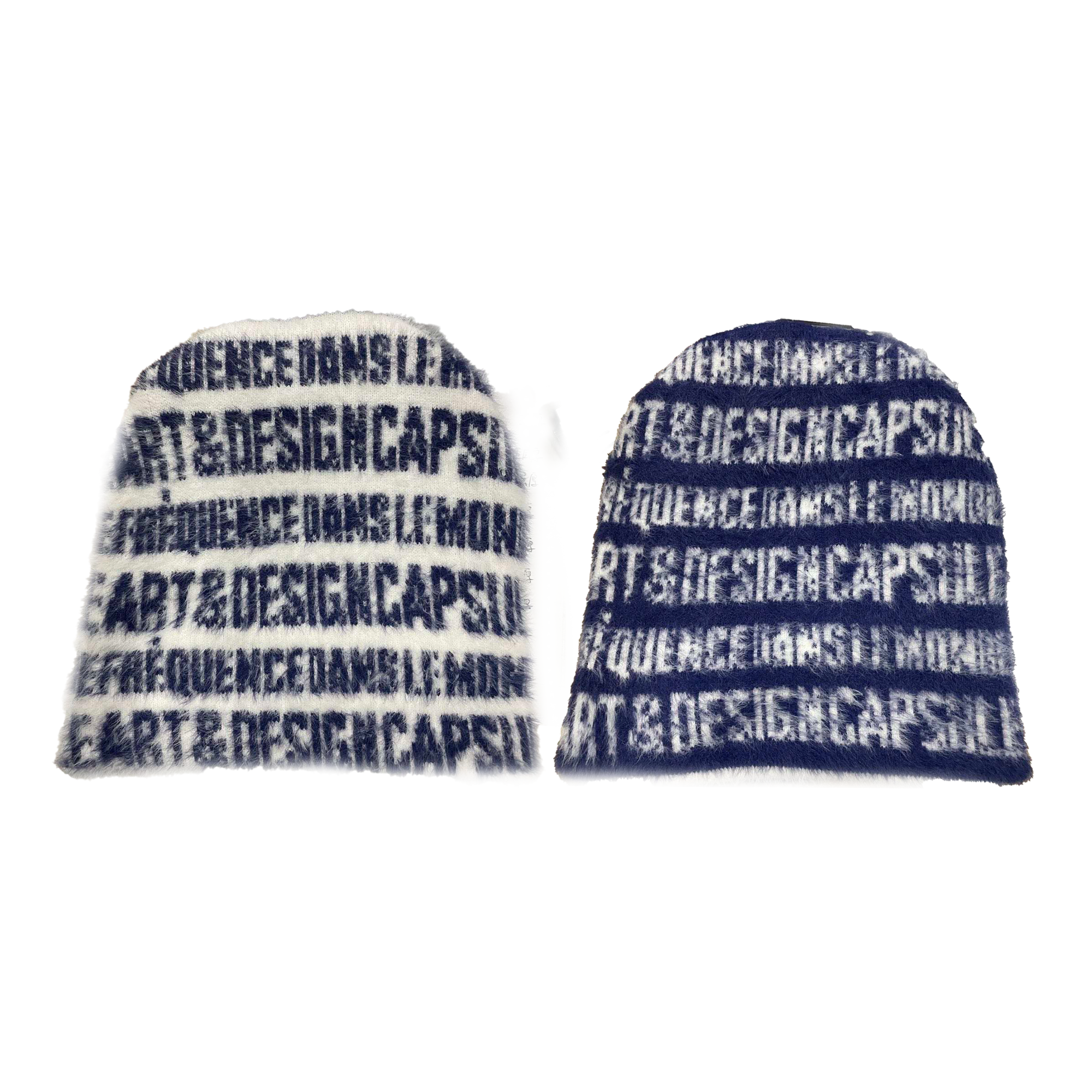 “ART & DESIGN” Reversible Mohair Skully Navy