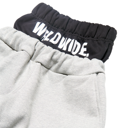 "WRLDWIDE" Double Waist Sweats Grey