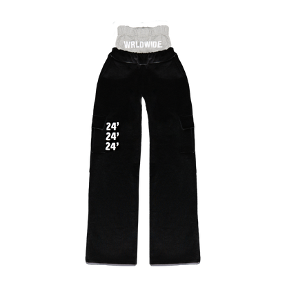 "WRLDWIDE" Double Waist Sweats Black/Grey