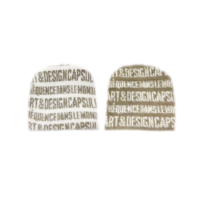 “ART & DESIGN” Reversible Mohair Skully Cream