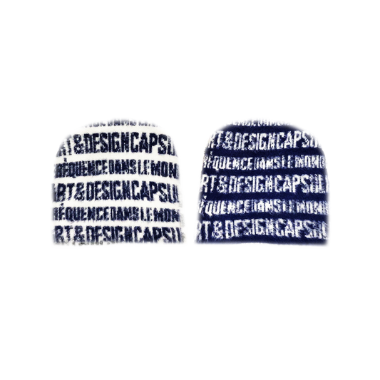 “ART & DESIGN” Reversible Mohair Skully Navy