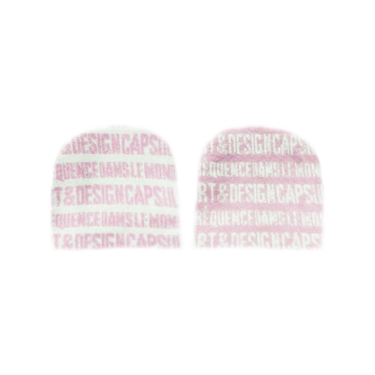 “ART & DESIGN” Reversible Mohair Skully Pink