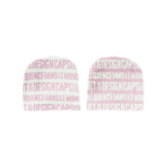 “ART & DESIGN” Reversible Mohair Skully Pink
