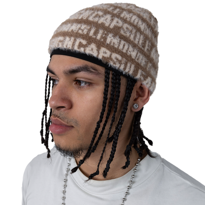 “ART & DESIGN” Reversible Mohair Skully Cream