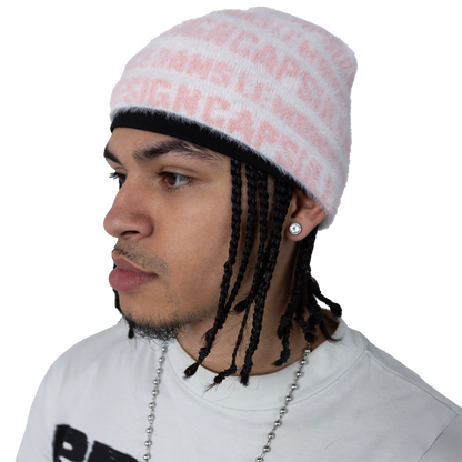 “ART & DESIGN” Reversible Mohair Skully Pink