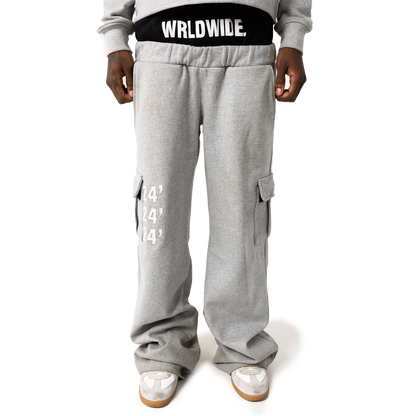 "WRLDWIDE" Double Waist Sweats Grey