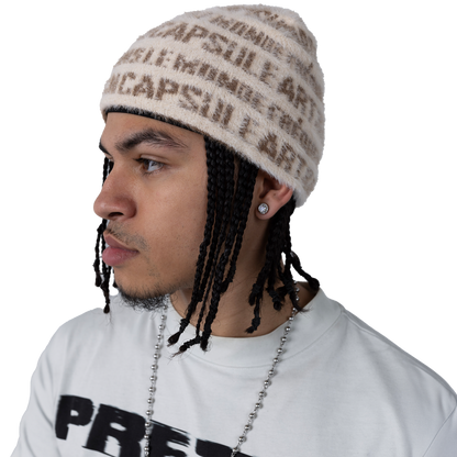 “ART & DESIGN” Reversible Mohair Skully Cream