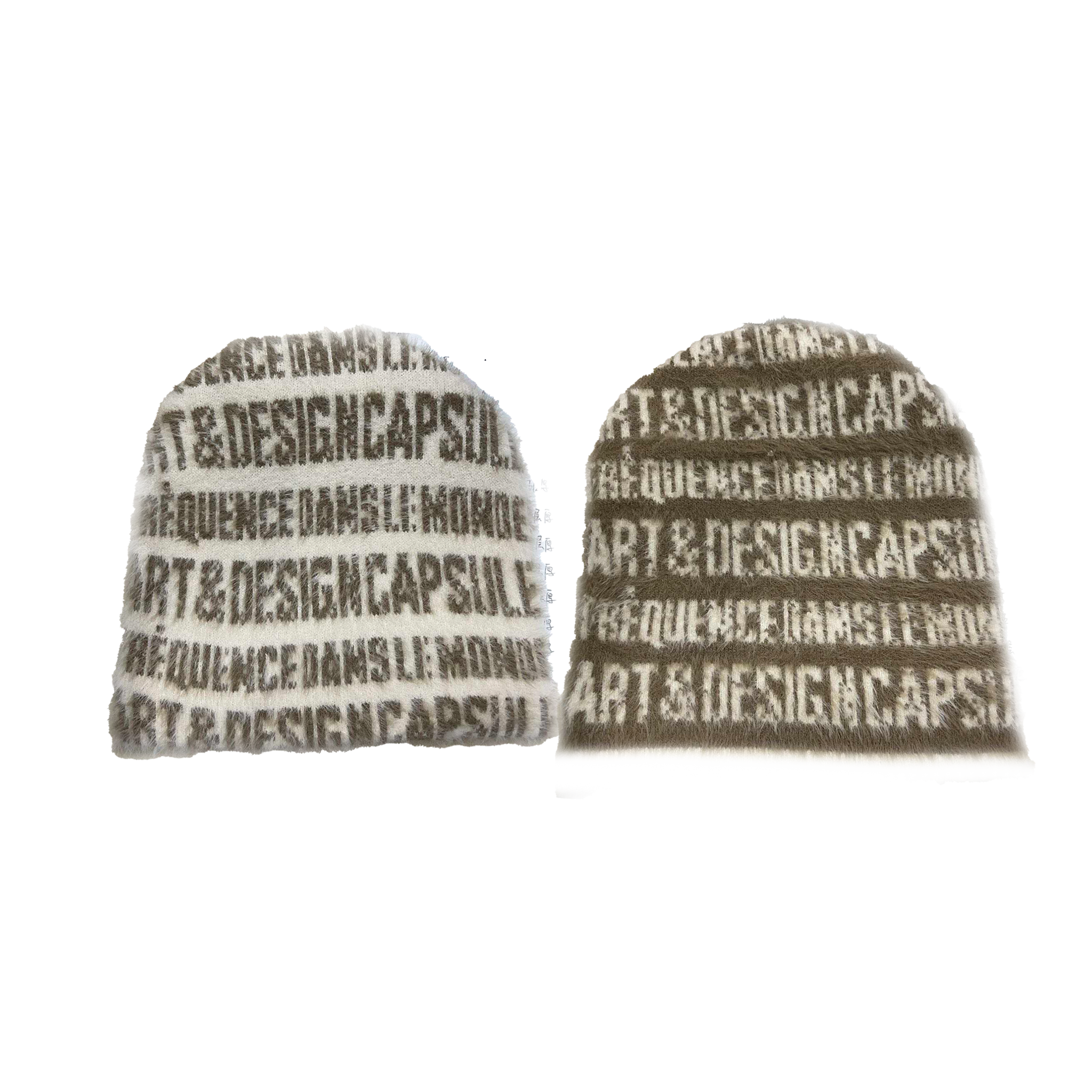 “ART & DESIGN” Reversible Mohair Skully Cream